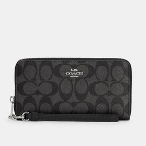Coach Signature Long Zip Around Wallet